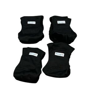 Four Doggie diapers Paw Legend Washable Dog Belly Band Black Diapers sz small